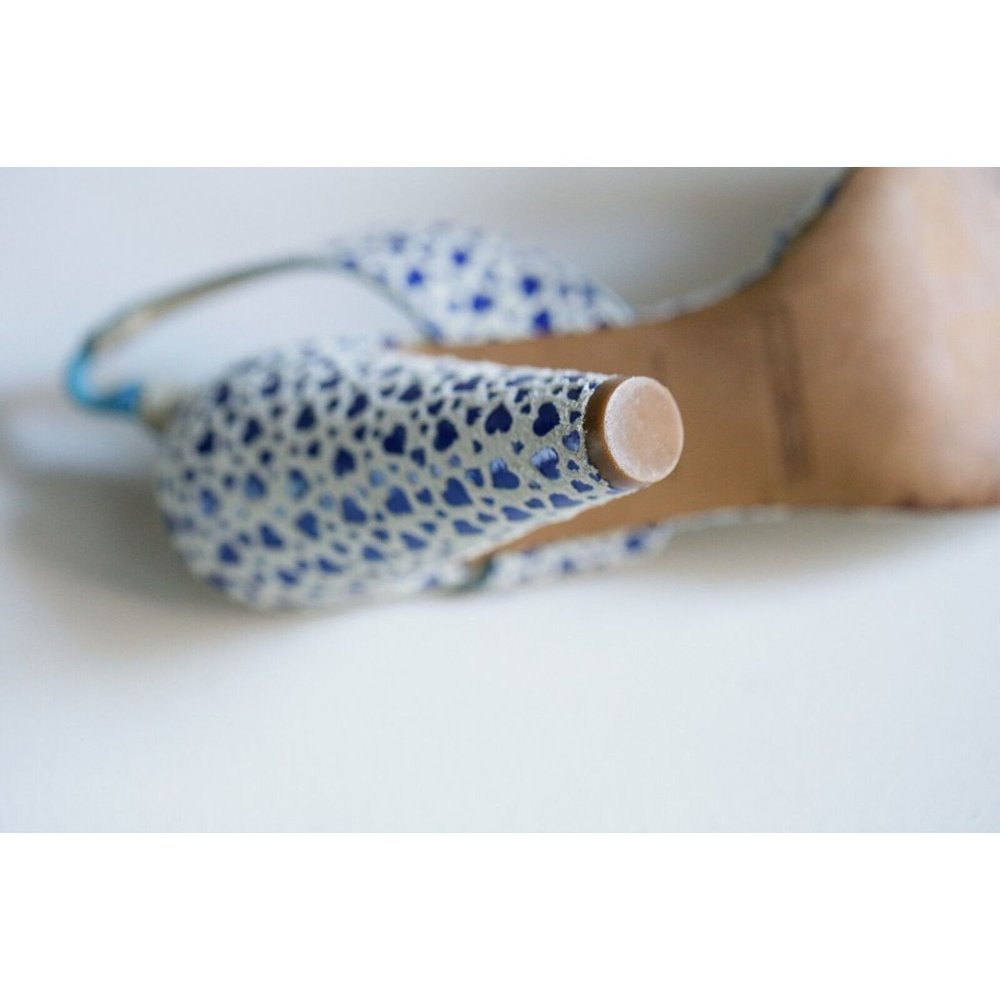 Marc Jacobs Blue Heart Print Slingback Heels 6M - Picture 10 of 10